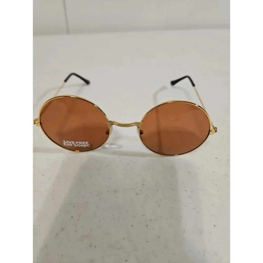 SONIC‎ DRIVE IN - LIVE FREE EAT SONIC - GOLD TONE SUNGLASSES - NEW